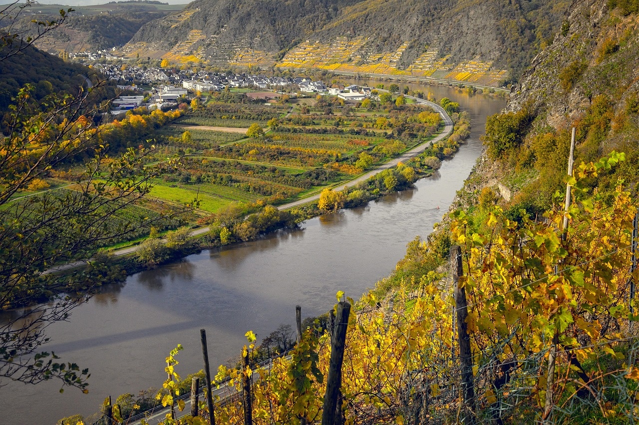 Vallée et vignobles en France